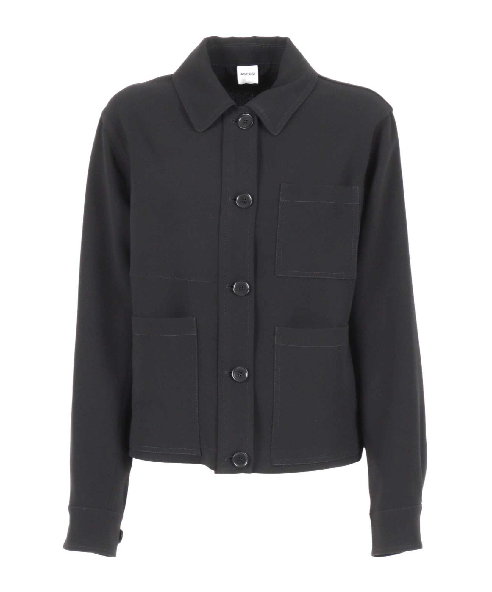 Aspesi Button-down Casual Jacket In Black