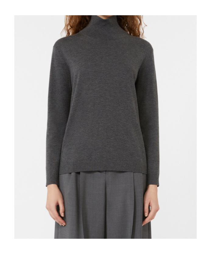 Weekend Max Mara Multif Turtleneck Stretch Viscose Top In Gray