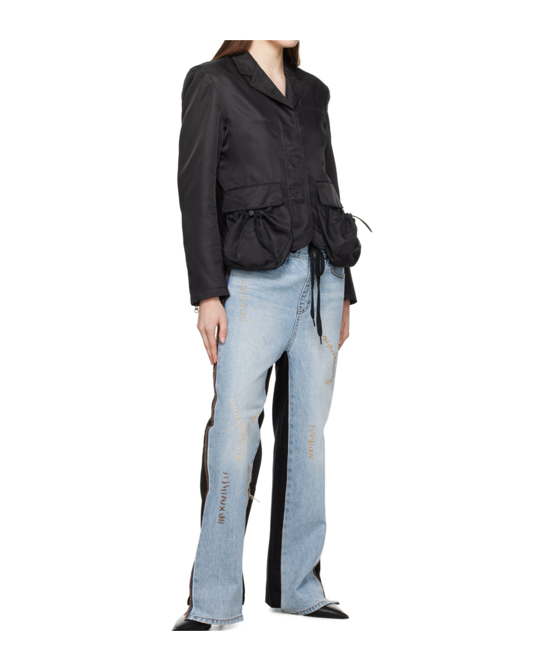 Open Yy Patch Pocket Jacket In Black