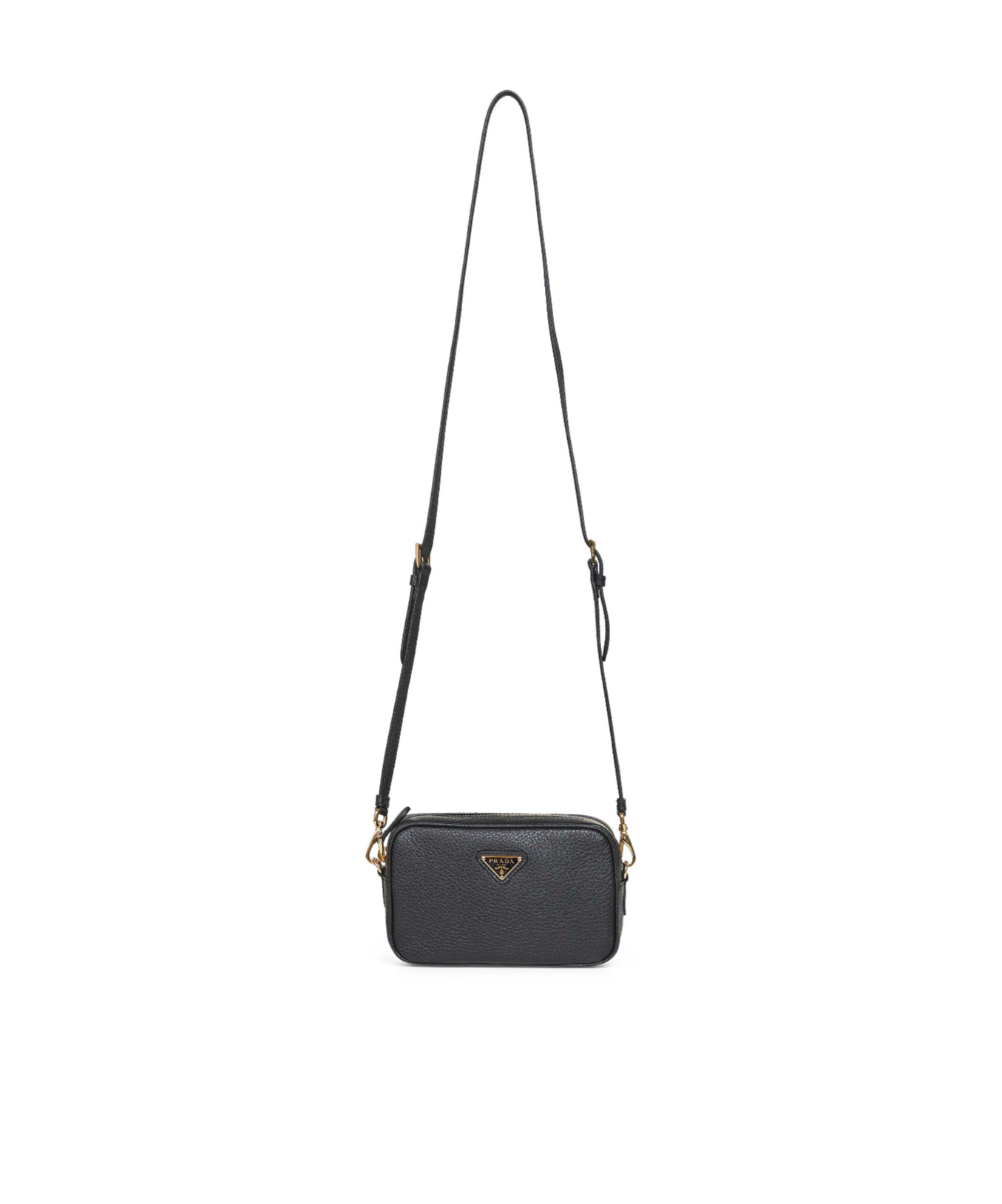Prada Mini Leather Shoulder Bag In Black