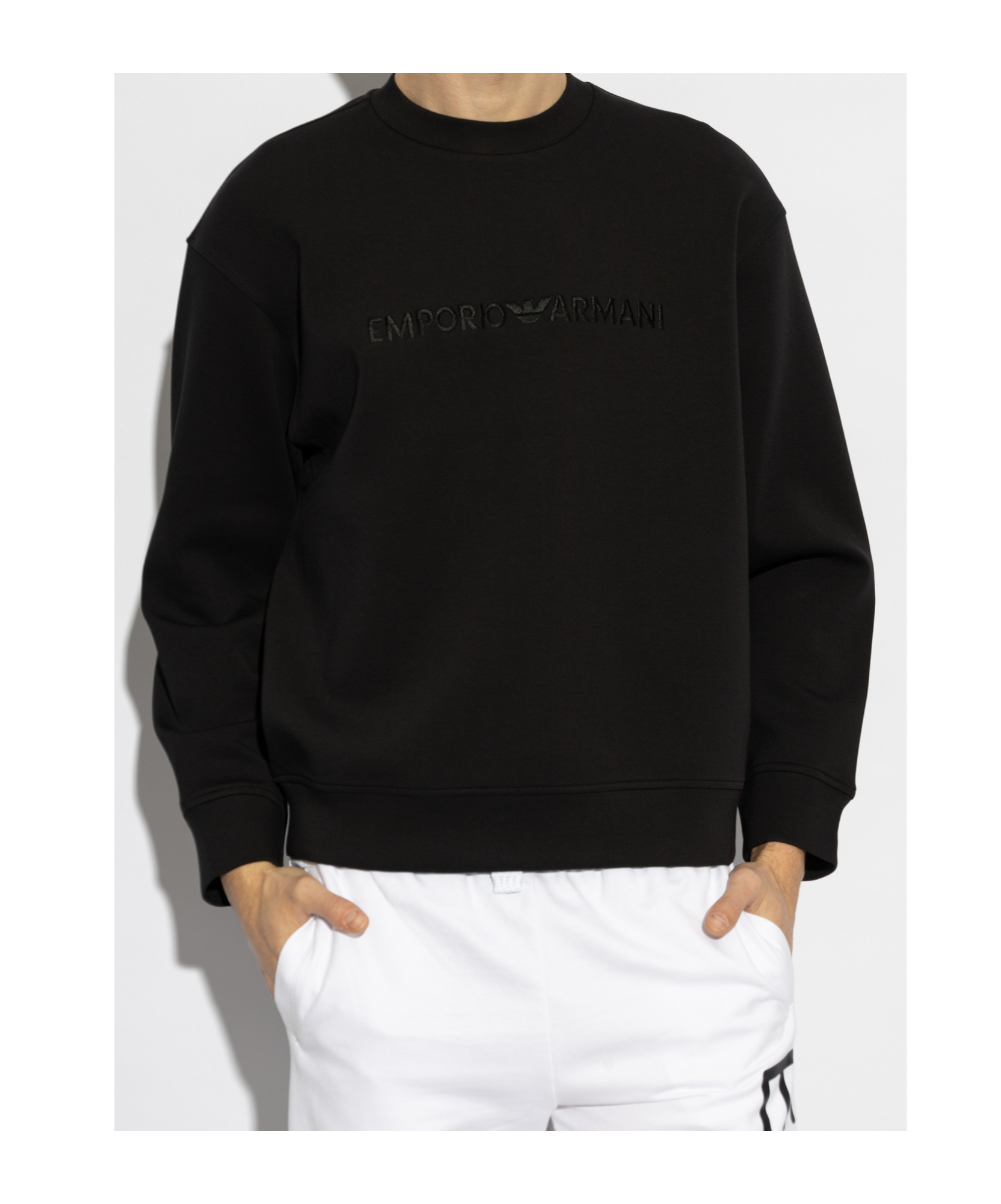 Emporio Armani Long-sleeved Sweater In Black
