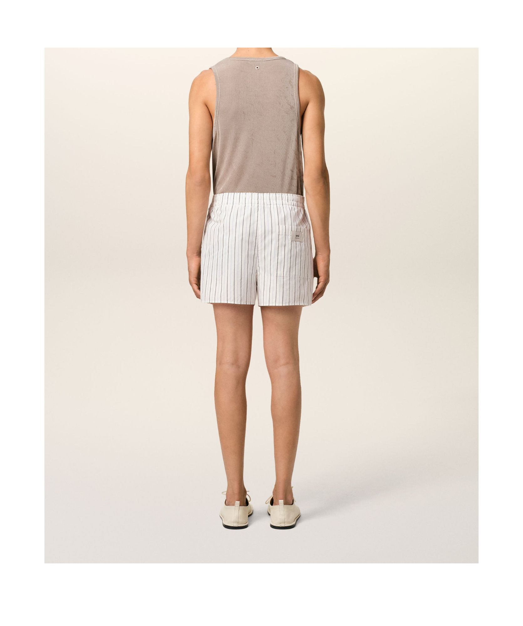Shop Ami Alexandre Mattiussi Striped Shorts In White