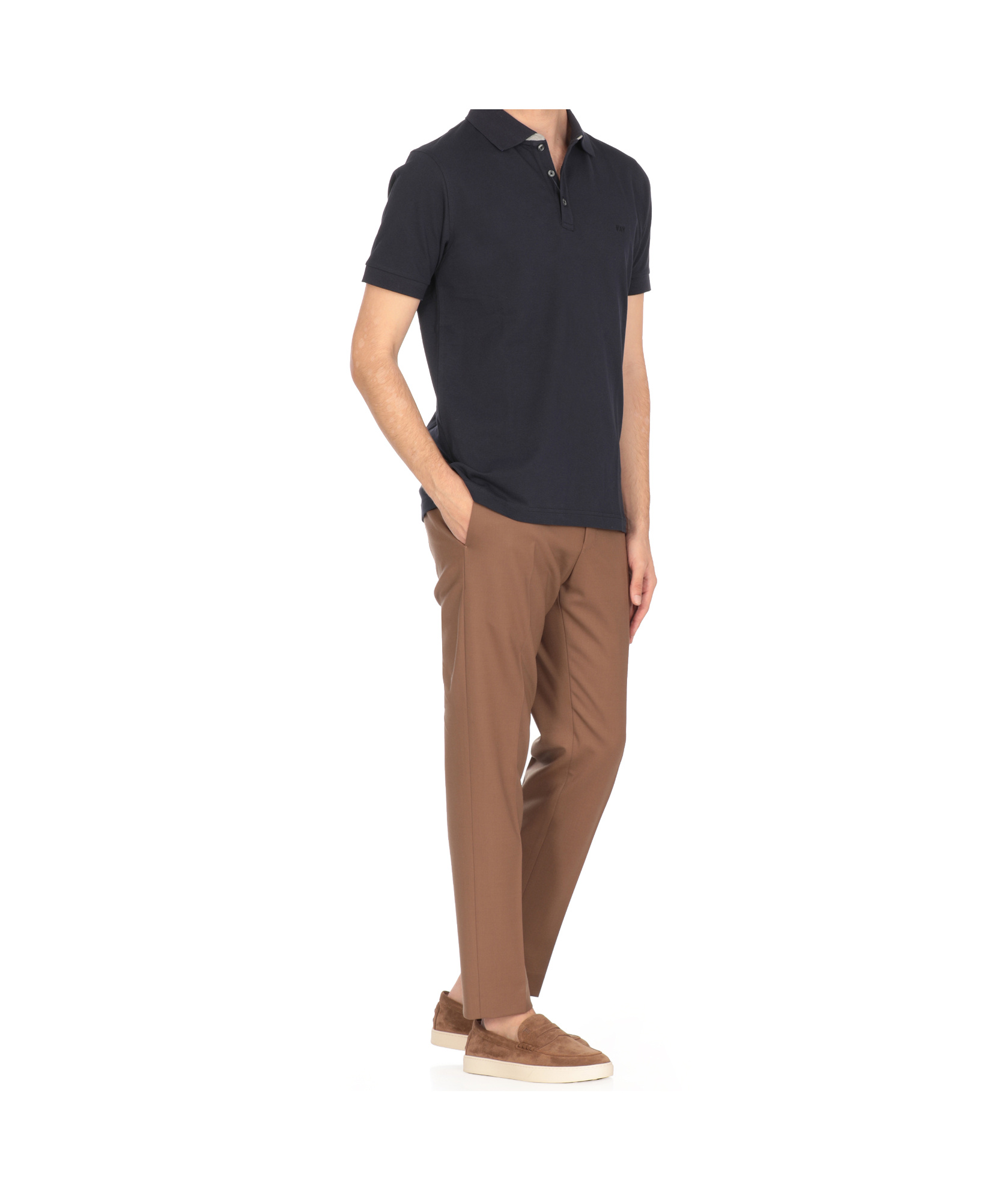 Fay Men Short-sleeved Cotton Polo Shirt In Black