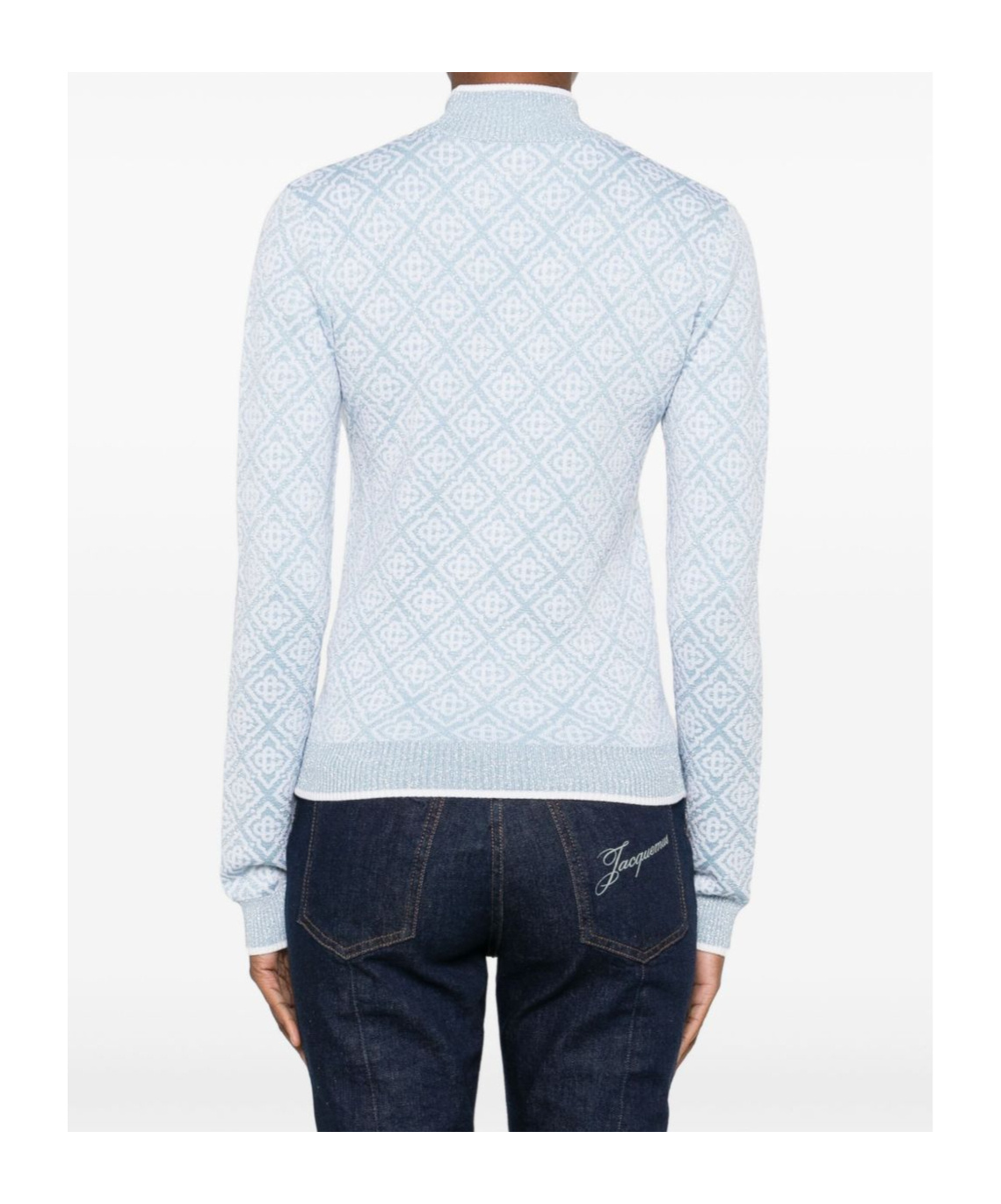 Casablanca Turtleneck Long-sleeved Sweater In White