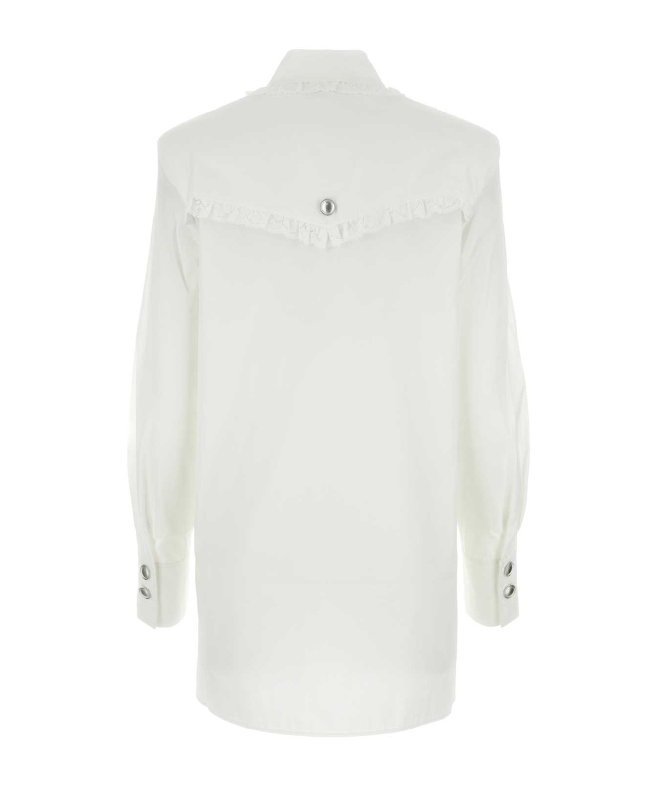 Alessandra Rich Logo Patch Mini Dress In White