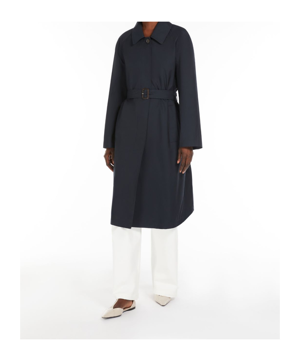Max Mara Long-sleeved Windbreaker In Black