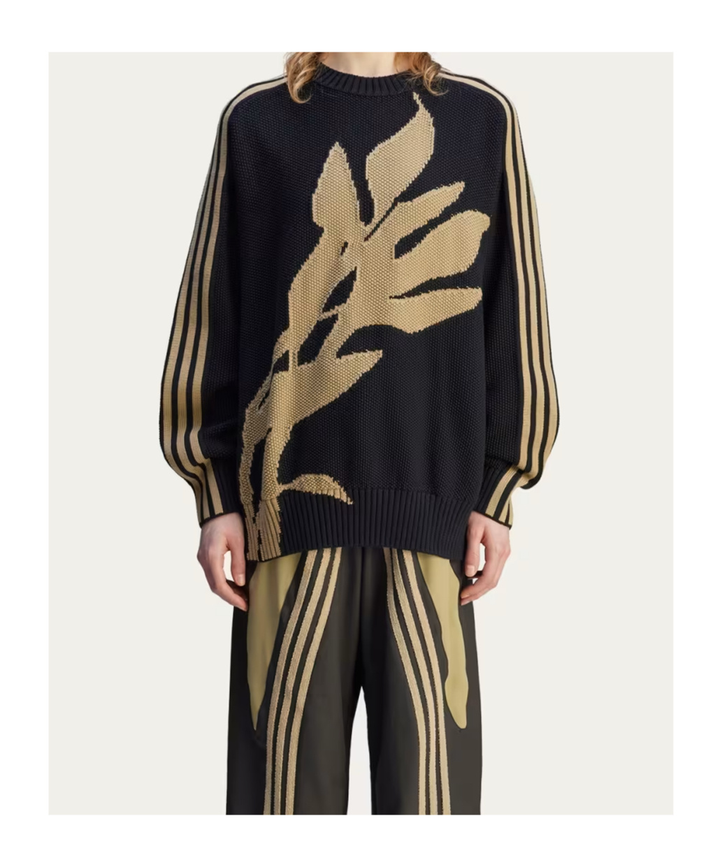 Shop Adidas Originals Floral-embroidered Jumper In Black