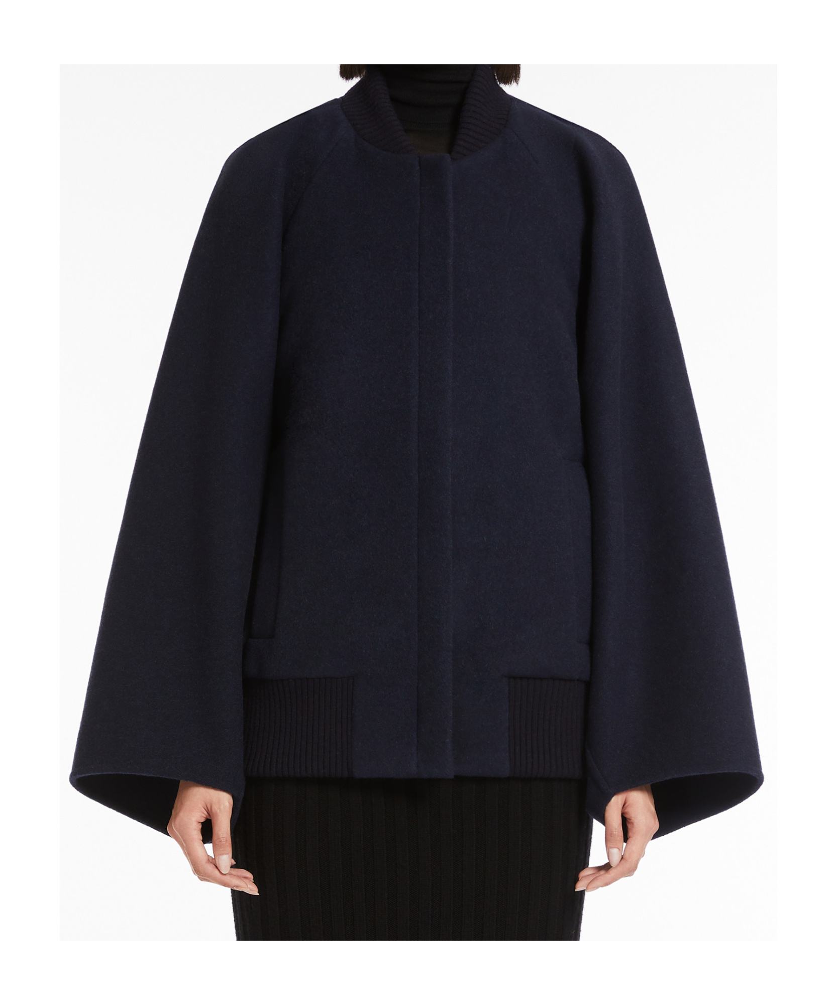 Max Mara Zenone Cashmere Oversized Bomber Jacket In Black
