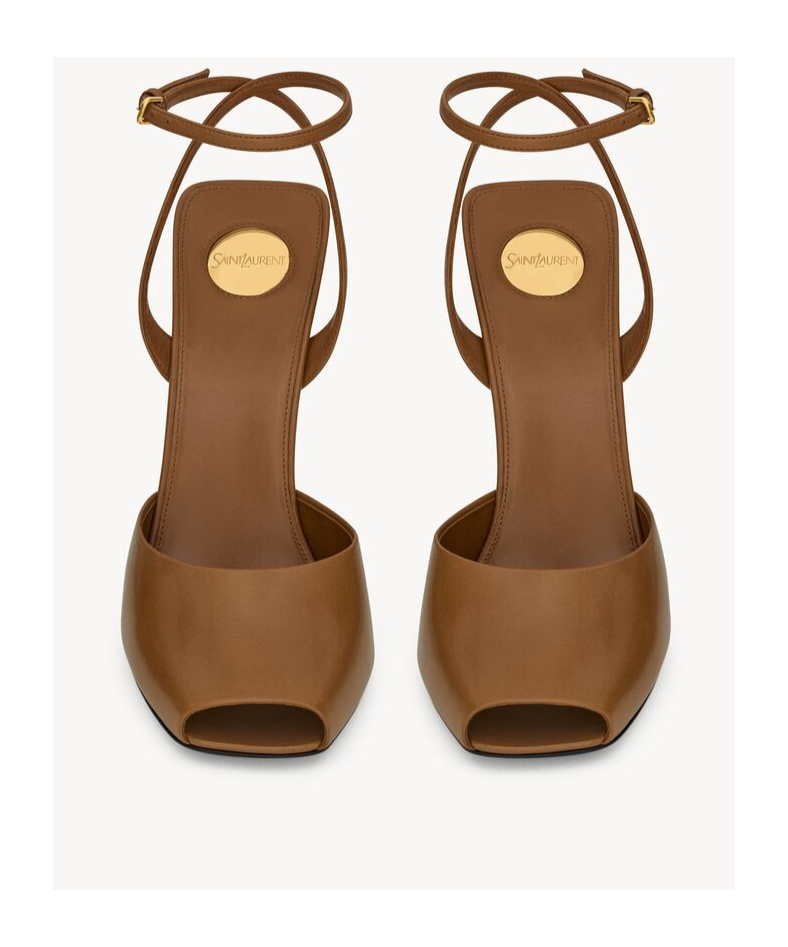 SAINT LAURENT LA SCANDALE SANDALS IN SMOOTH LEATHER