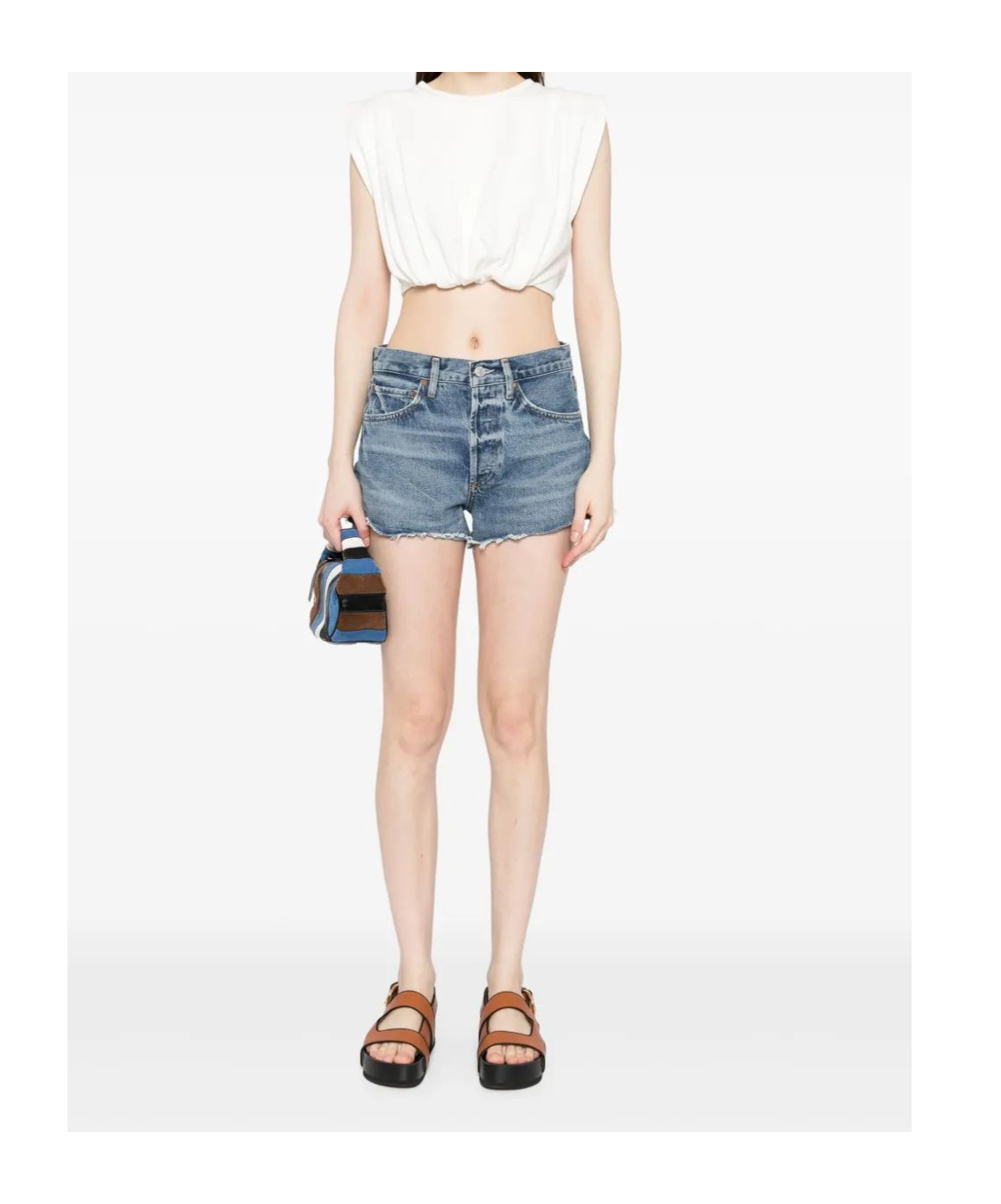 AGOLDE DENIM SHORTS WITH BELT LOOPS