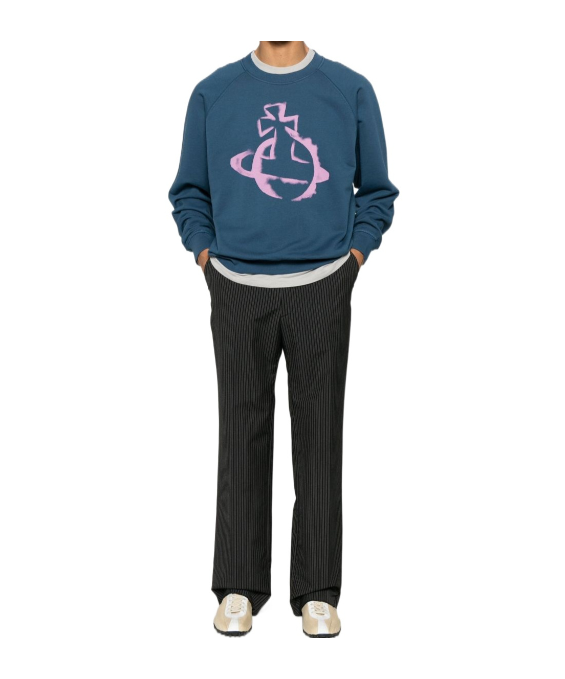 Shop Vivienne Westwood Stencil Orb Sweatshirt In Blue