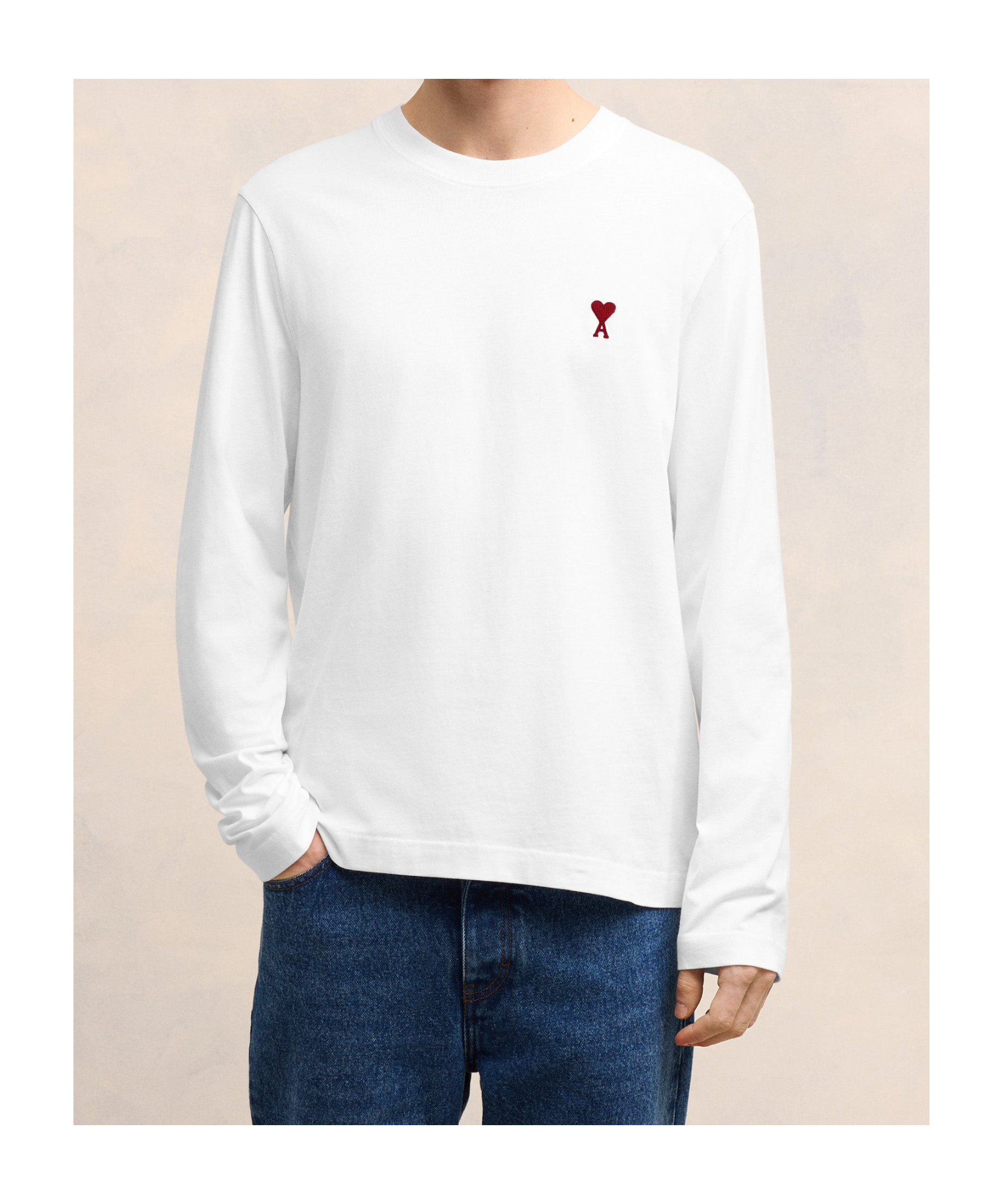 Ami Alexandre Mattiussi Ami De Caur Cotton Jersey Sweatshirt In White