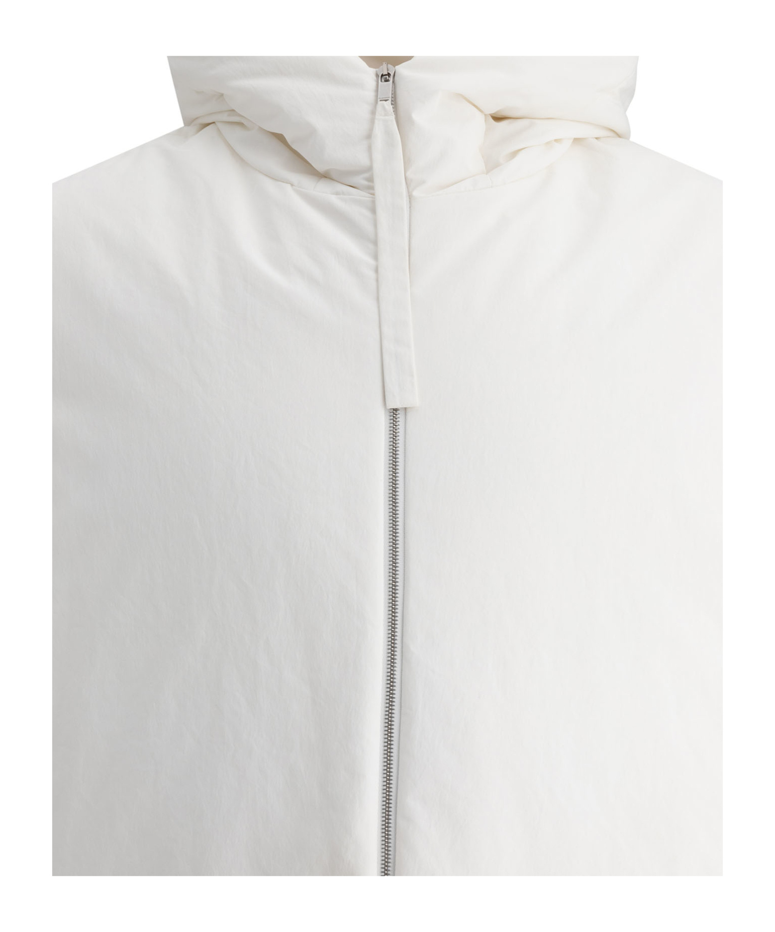 Jil Sander Padded Sleeveless Jacket With High Collar And Zip Closure In White