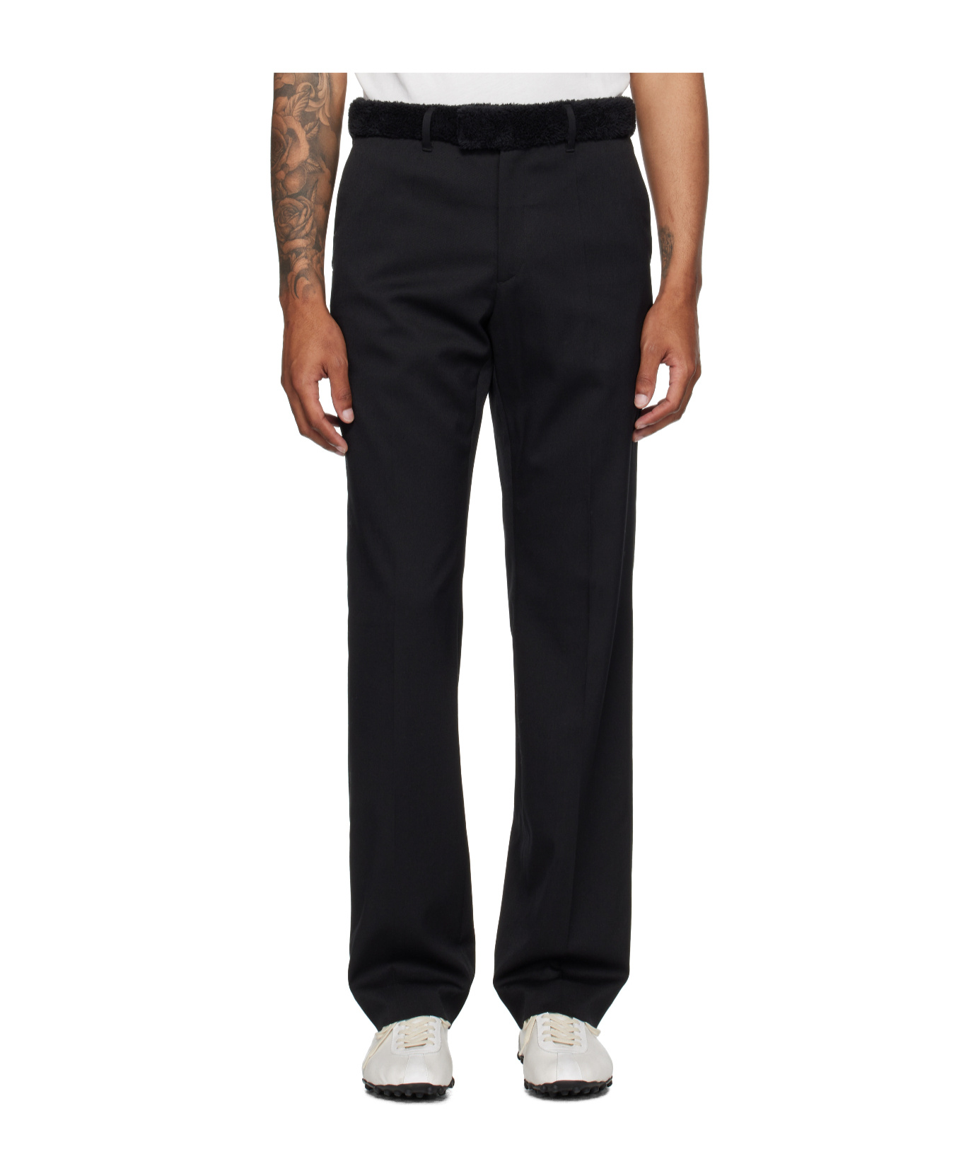 Mm6 Maison Margiela Belt Loops Slacks In Black