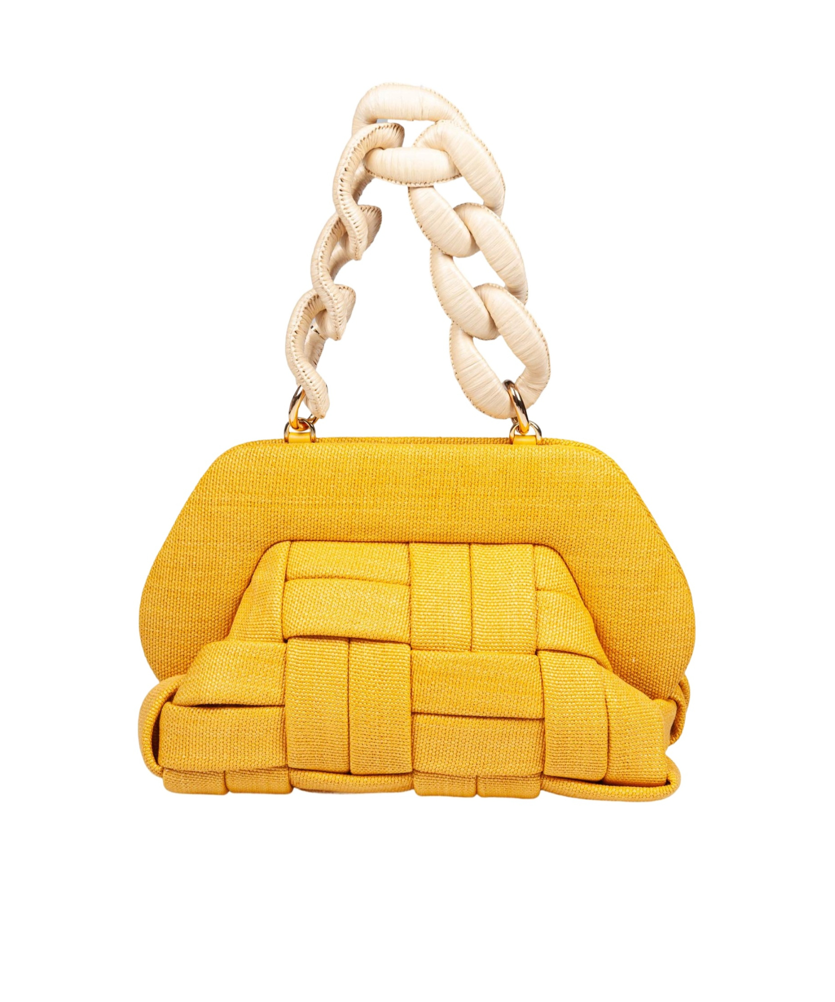 Themoirè Top Handle Handbag In Yellow