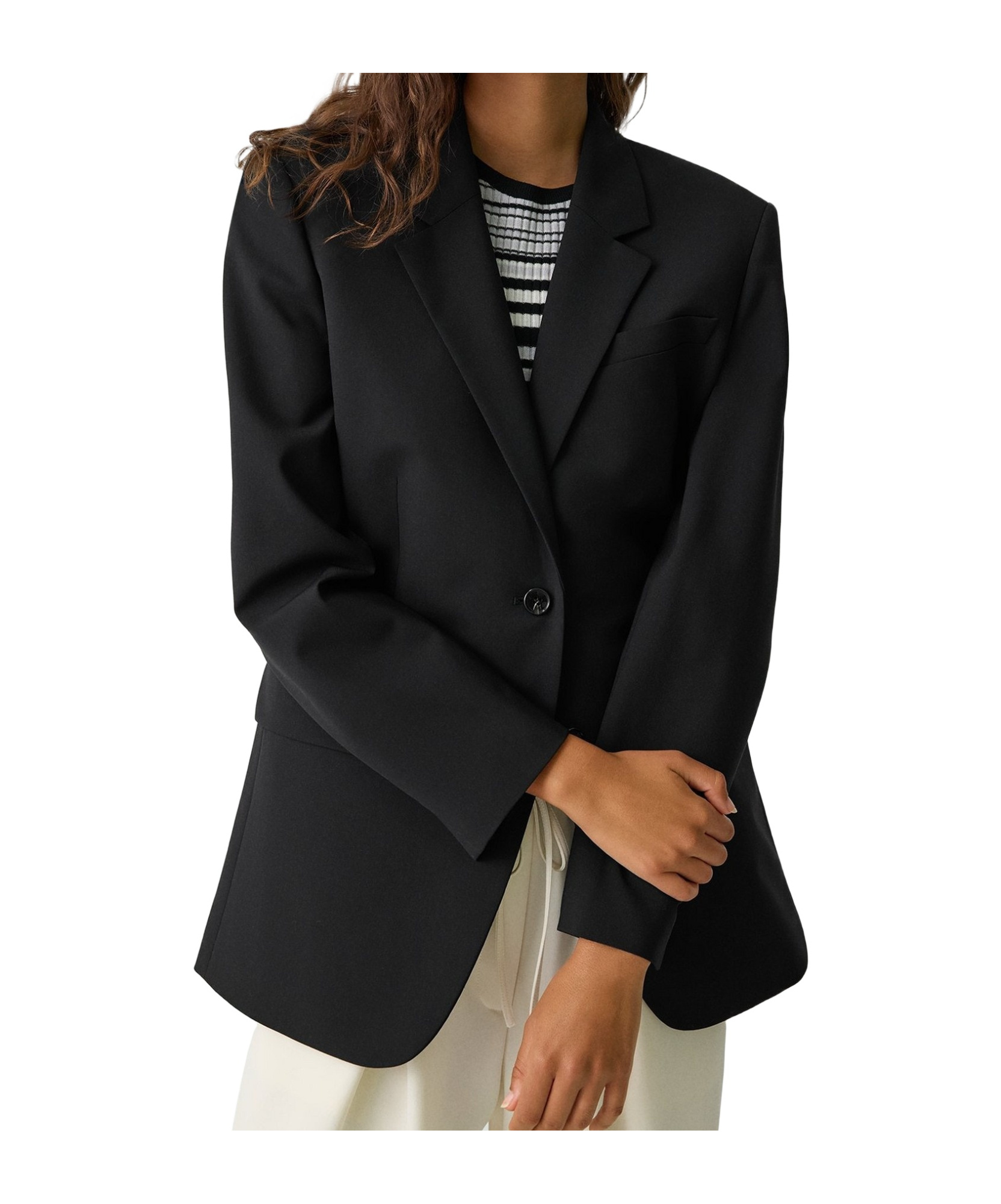 Theory Long-sleeved Suit Coat In Black