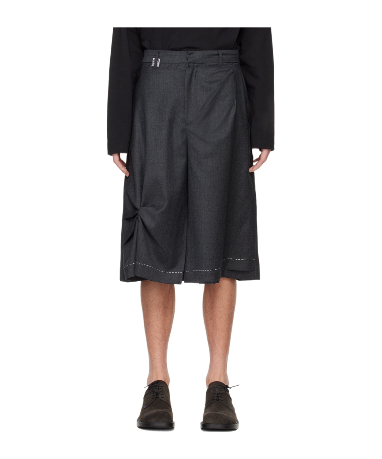 Ader Error Belt Loop Zipper Shorts In Black