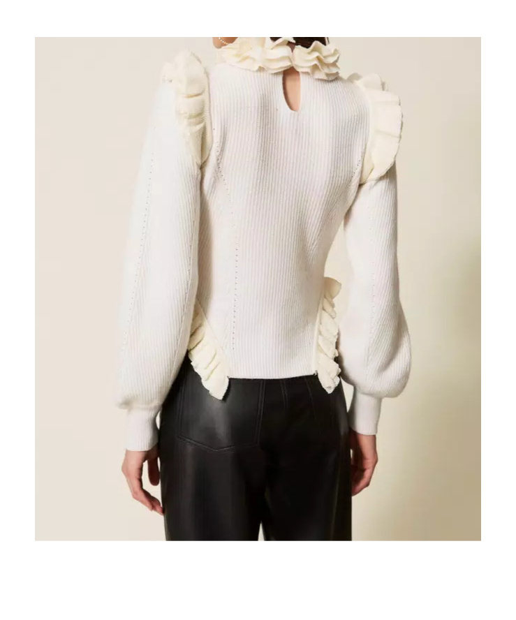 Twinset Ruffled-trim Jumper In White