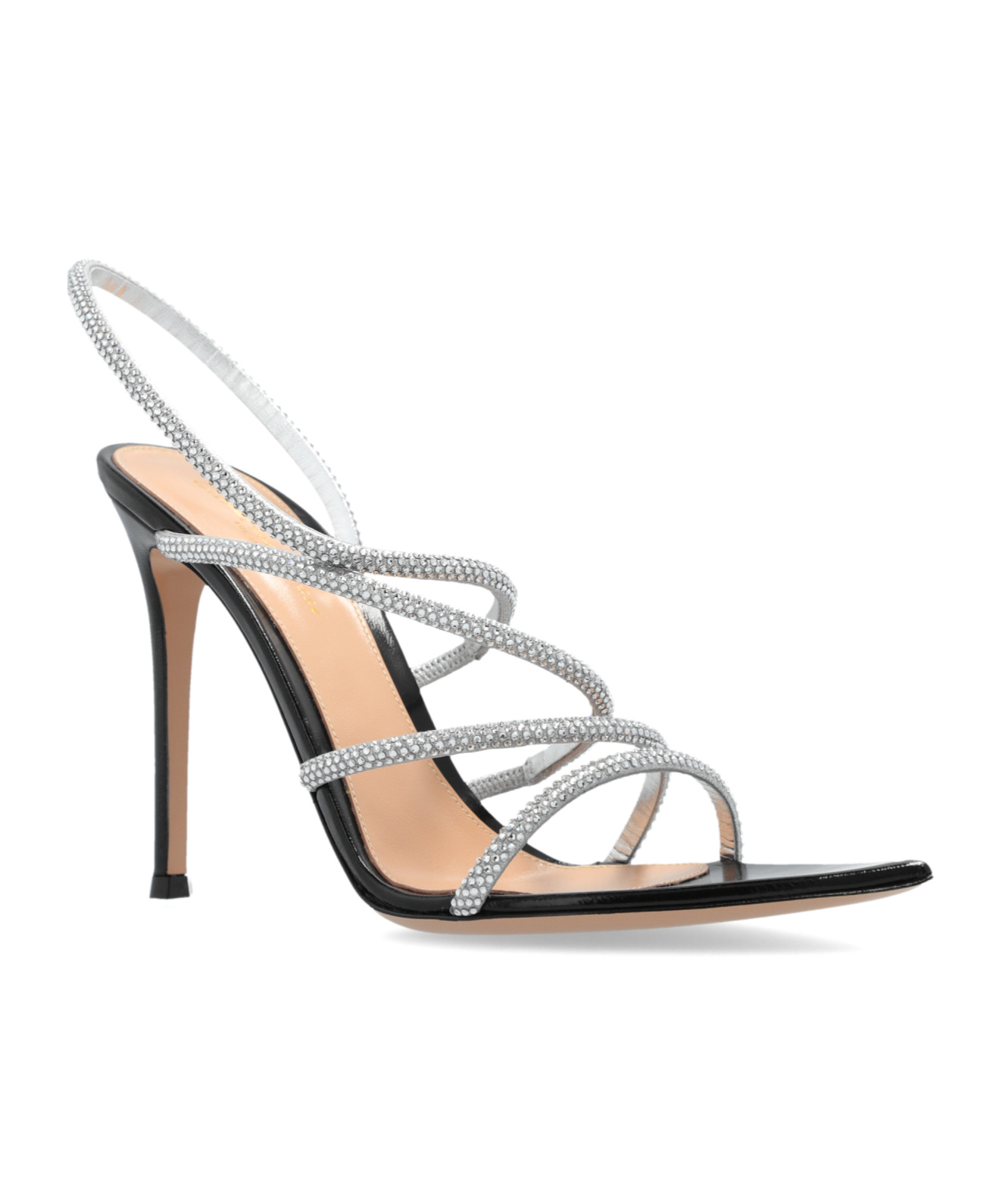 Gianvito Rossi Crystal Ettie 105 Heeled Sandals In Gray