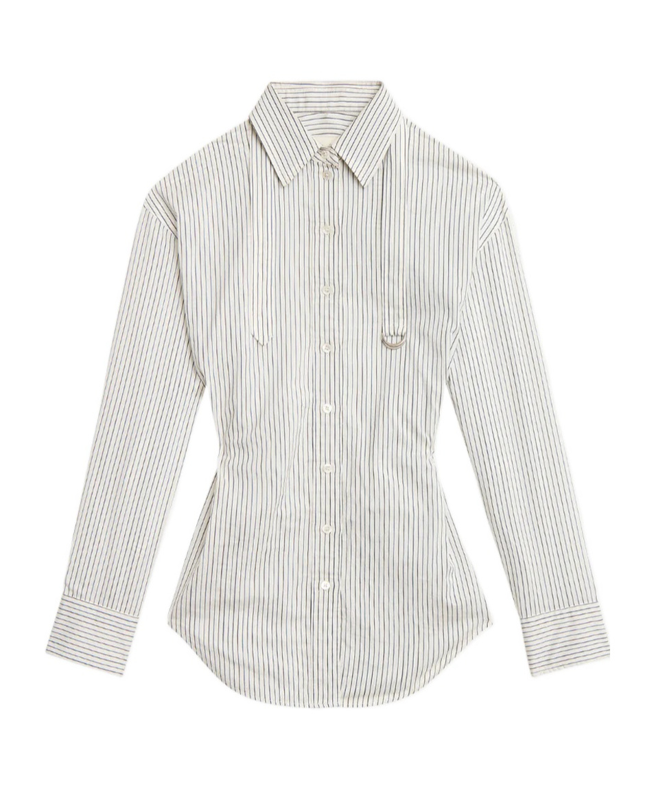 Isabel Marant Aurora Pinstriped Shirt In White