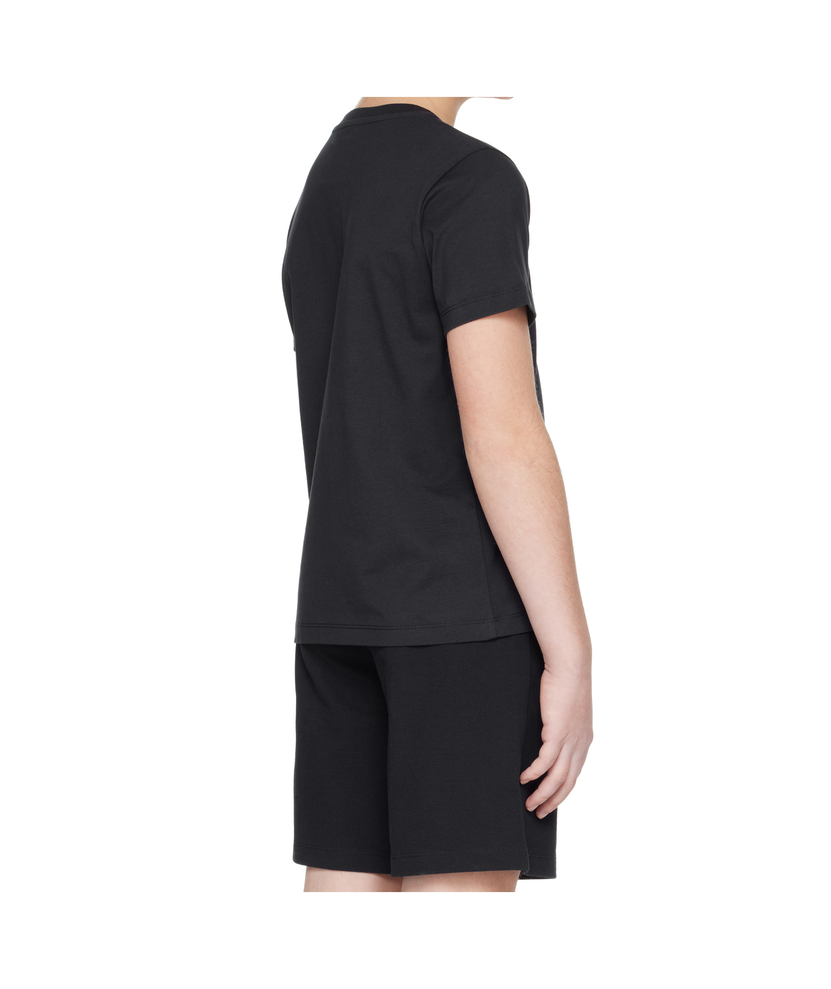 Moncler Round Neck Short Sleeve T-shirt In Blue