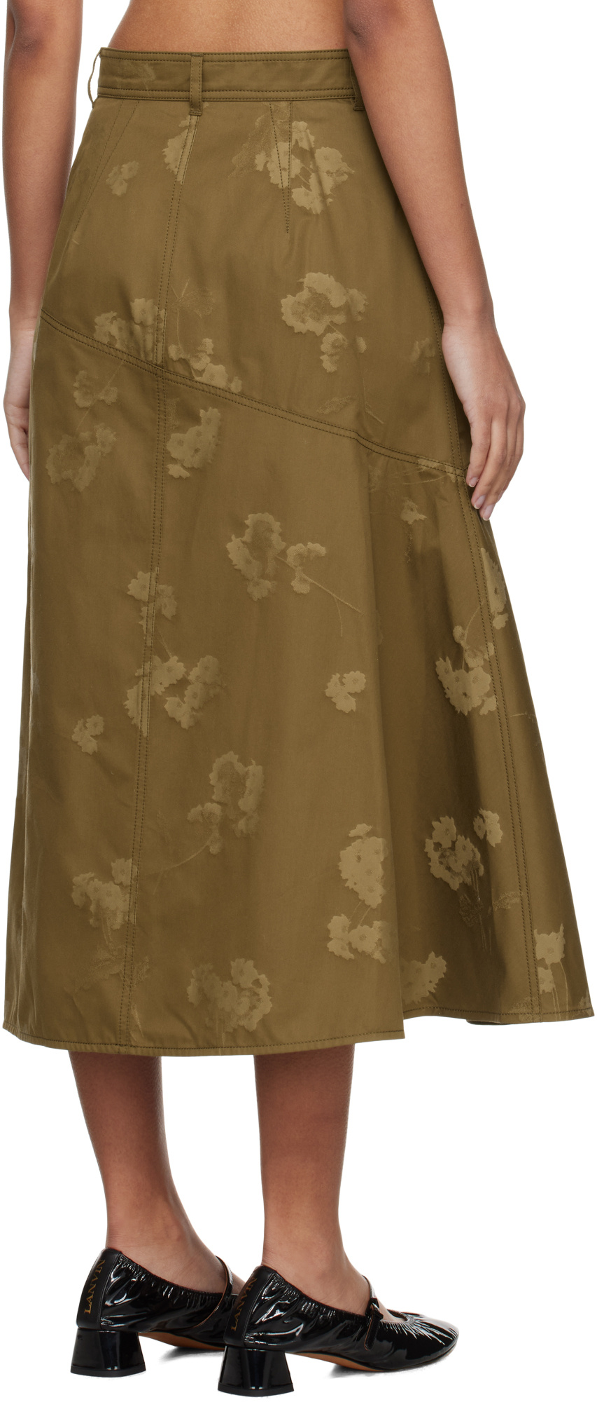 ERDEM DRAPE MIDI SKIRT