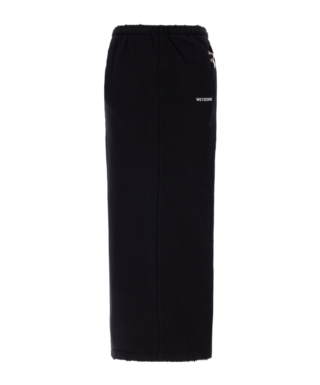 We11 Done Embroidered-logo Maxi Skirt In Black