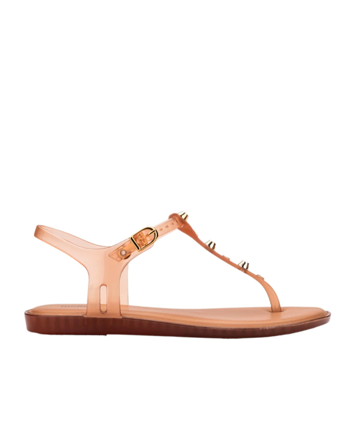 MELISSA OPEN-TOED RIVET FLAT-SOLED SANDALS