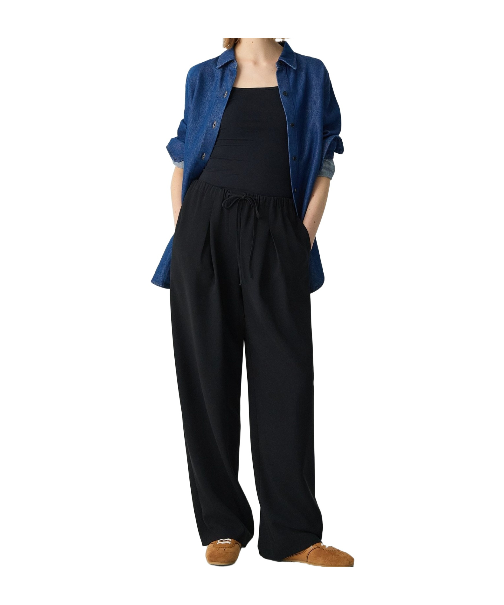 THEORY THEORY DRAWSTRING PLEATED PANTS