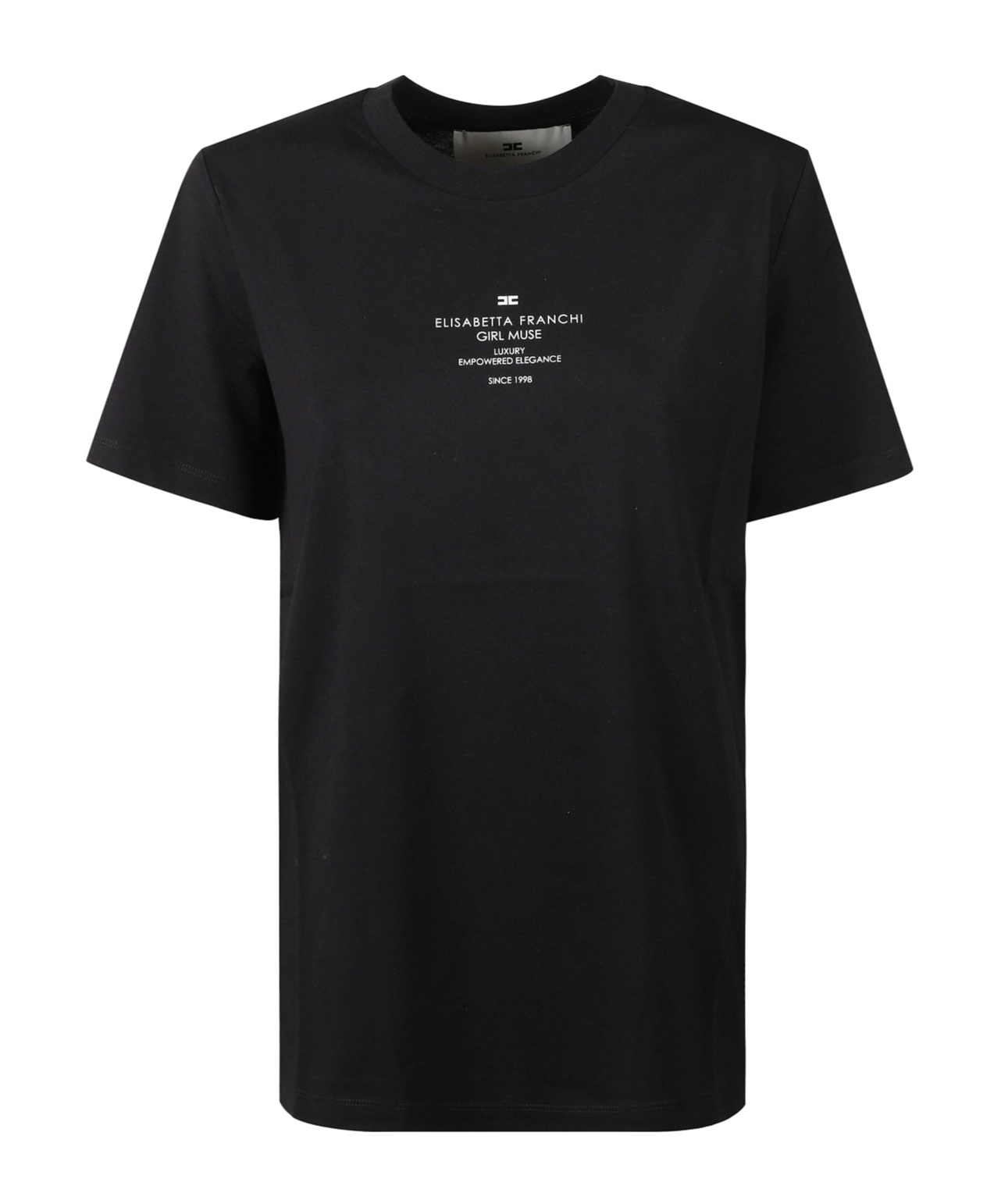 Elisabetta Franchi Short-sleeve Print T-shirt In Black