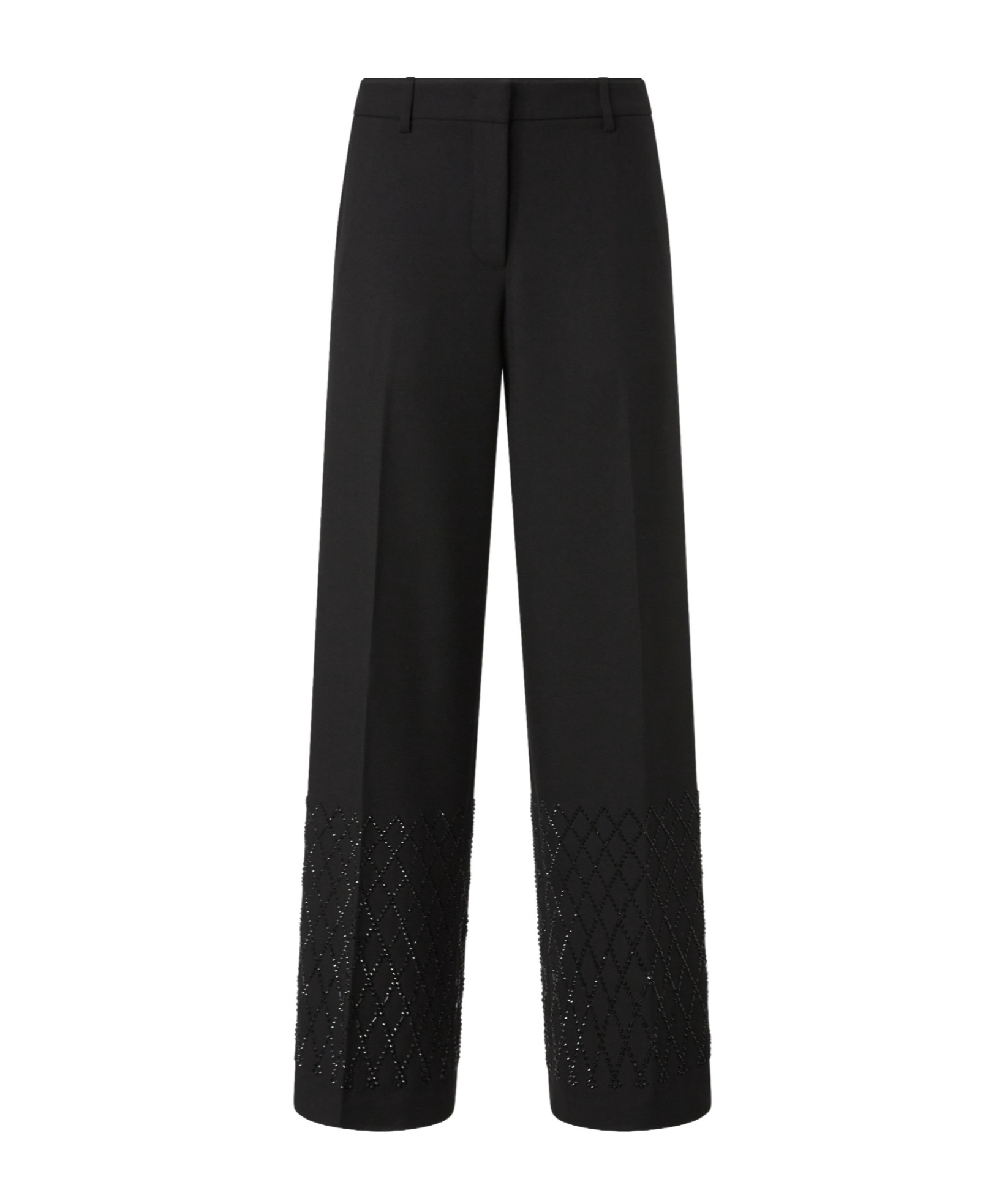 Pinko Embellished Wide-leg Trousers In Black