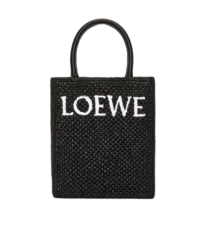 Loewe Mini Puzzle Leather Shoulder Bag In Black