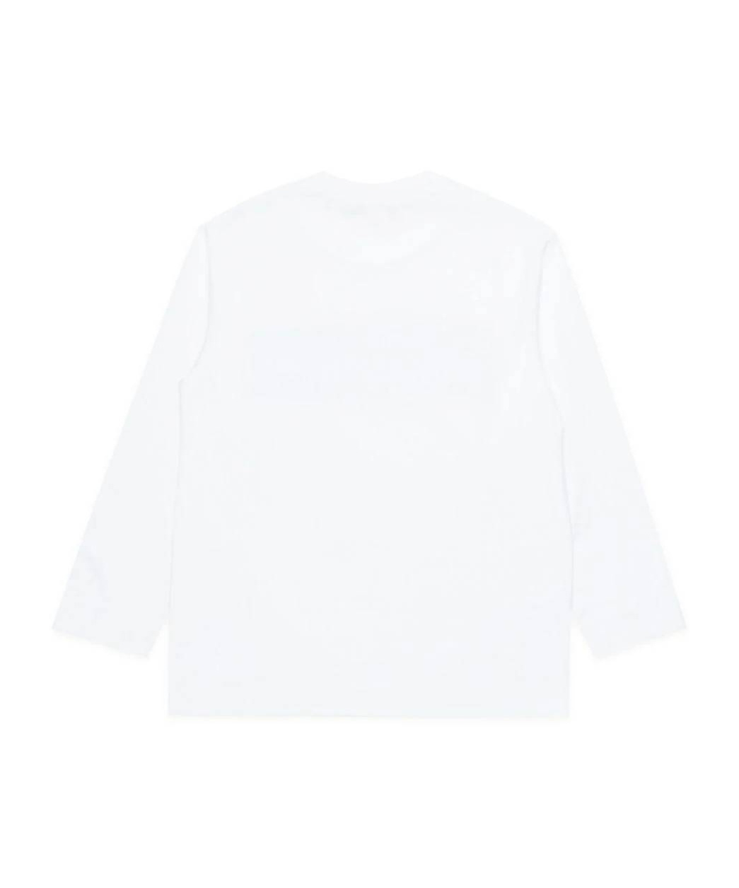 Shop Marni Logo-print Long-sleeve Shirt In White