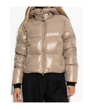 Moose Knuckles Hooded Puffer Jacket In Brown