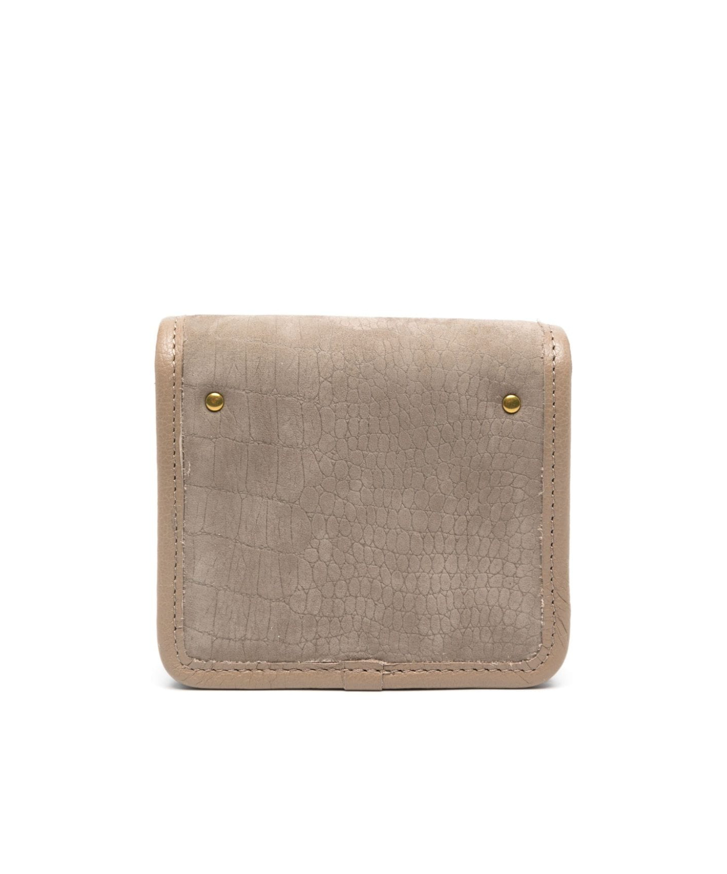 Jérôme Dreyfuss Croc-embossed Suede Wallet In Nude