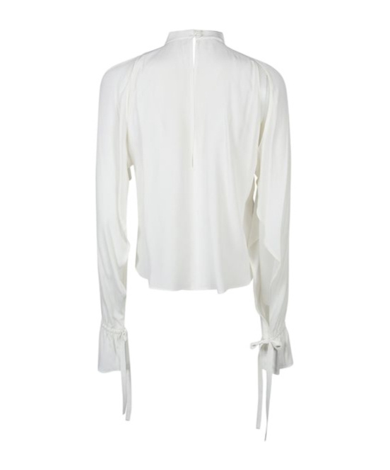 Pinko Flowing Blouse In Silk Blend In White