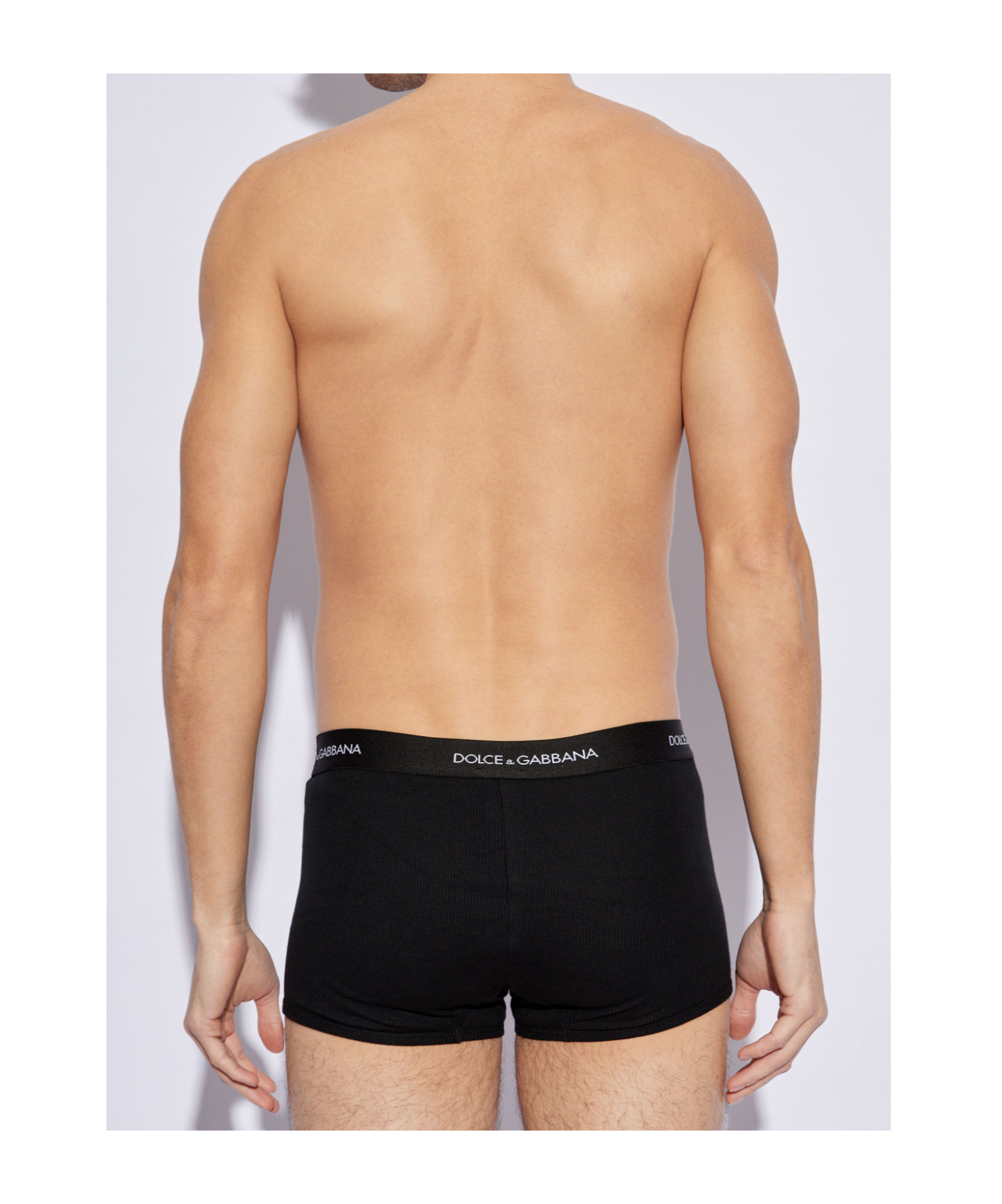 Dolce & Gabbana Pack Of Two Logo Cotton-blend Jersey Boxer Briefs In Black