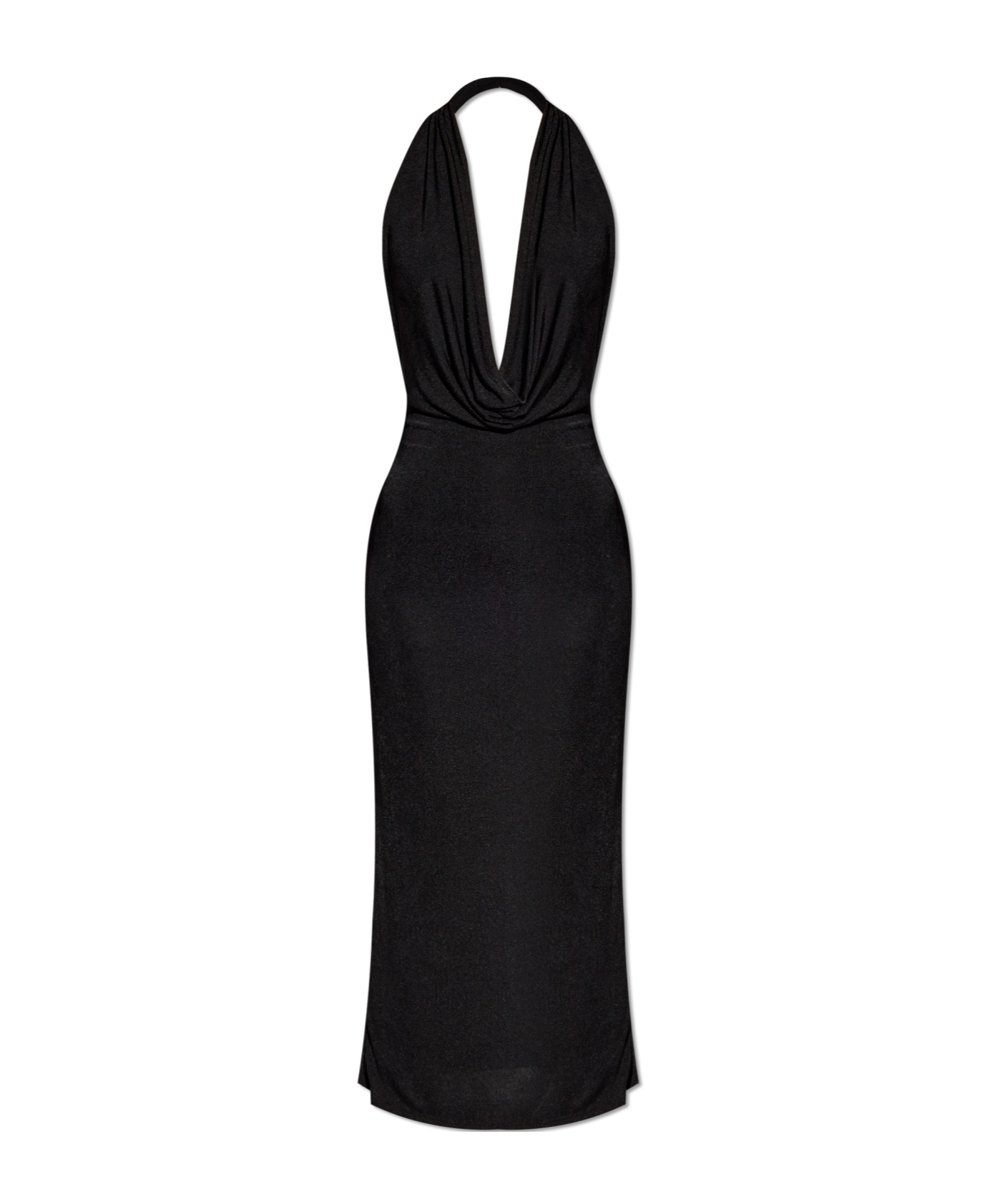 Misbhv Deep Neck Gathering Midnight Dress In Black