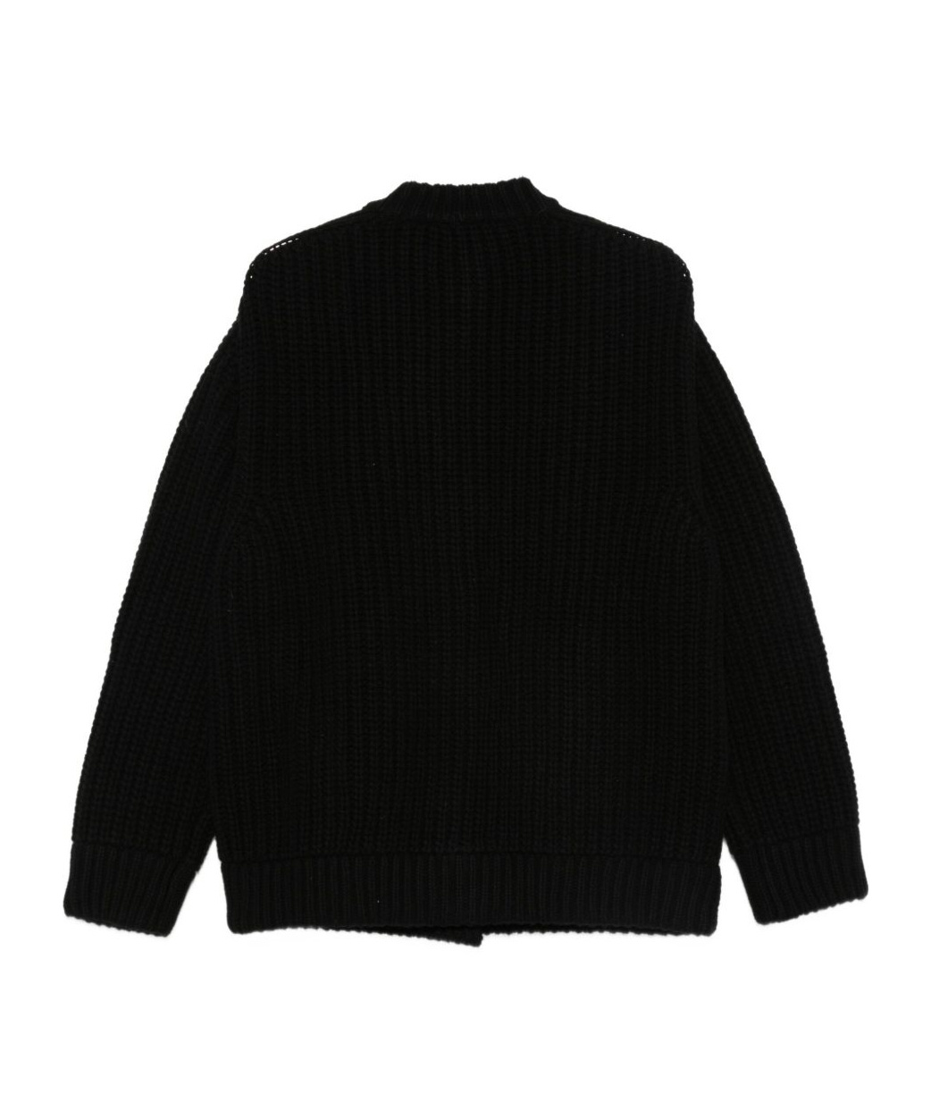 Semicouture Button Long-sleeved Sweater In Black