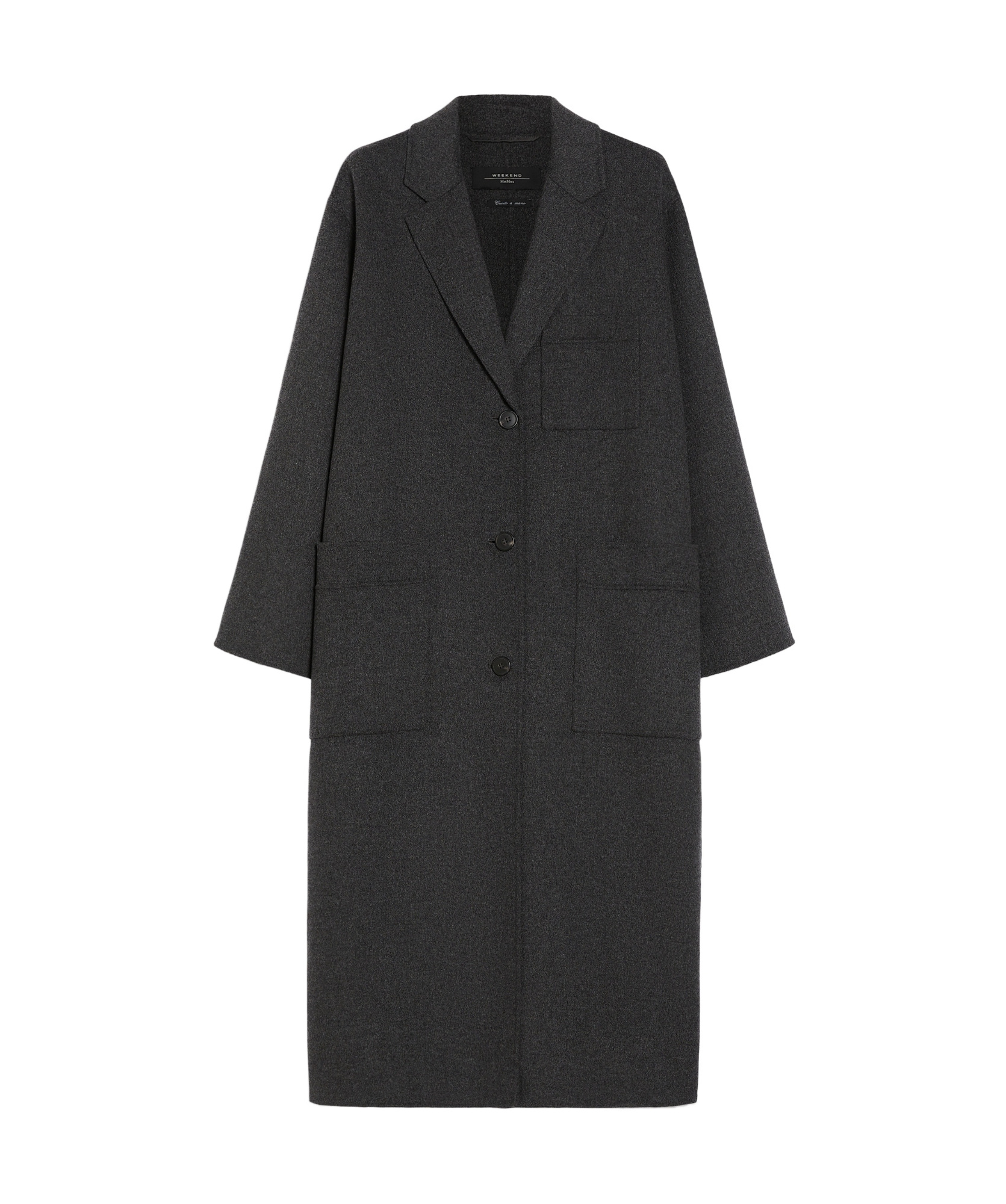 Weekend Max Mara Galosce Button-up Long-sleeved Coat In Black