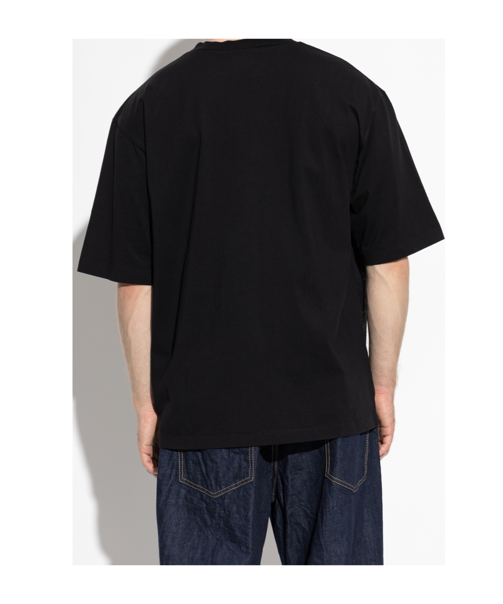 Dsquared2 Black T-shirt With Contrasting Icon Print In Cotton Man In Black