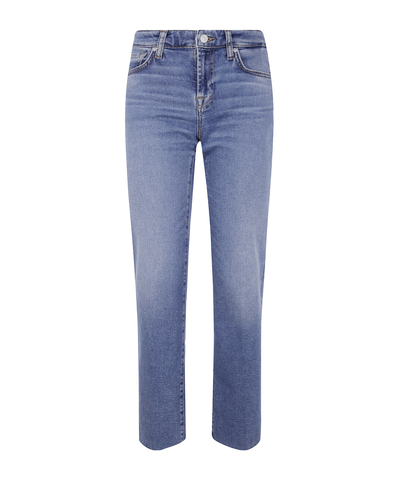 7 For All Mankind Denim Trousers With Belt Loops In Blue