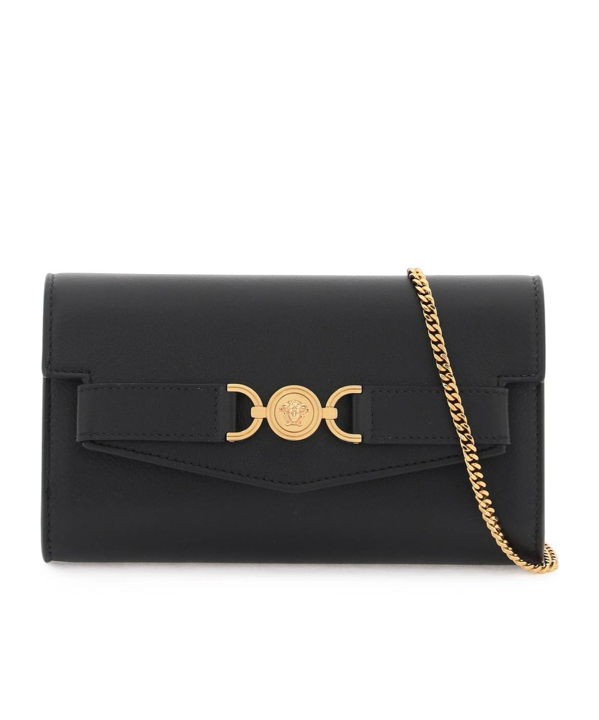 Versace Chain-linked Mini Shoulder Bag In Black