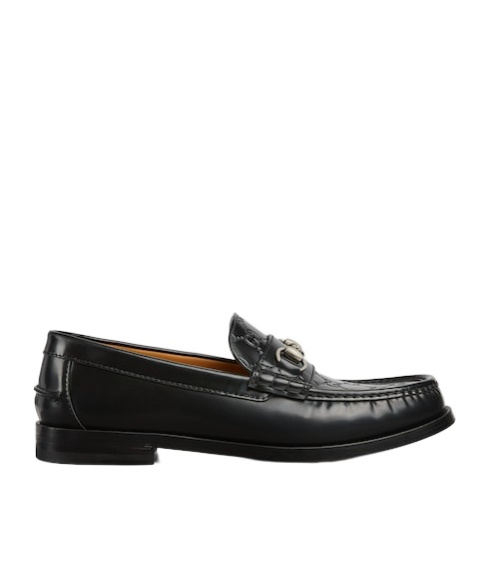 Gucci Horsebit Detail Leather Loafers In Black