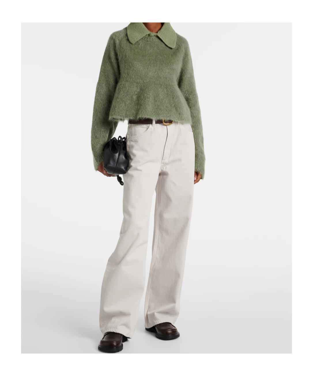 Agolde Low Curve Mid-rise Wide-leg Denim Trousers In White