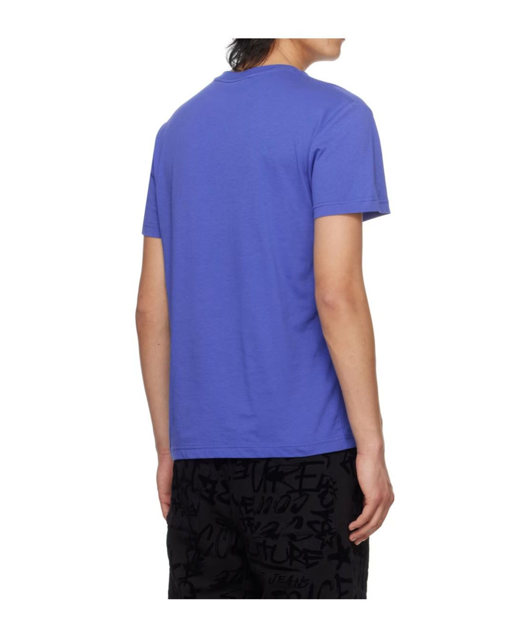 Shop Versace Jeans Round Collar Logo T-shirt In Blue