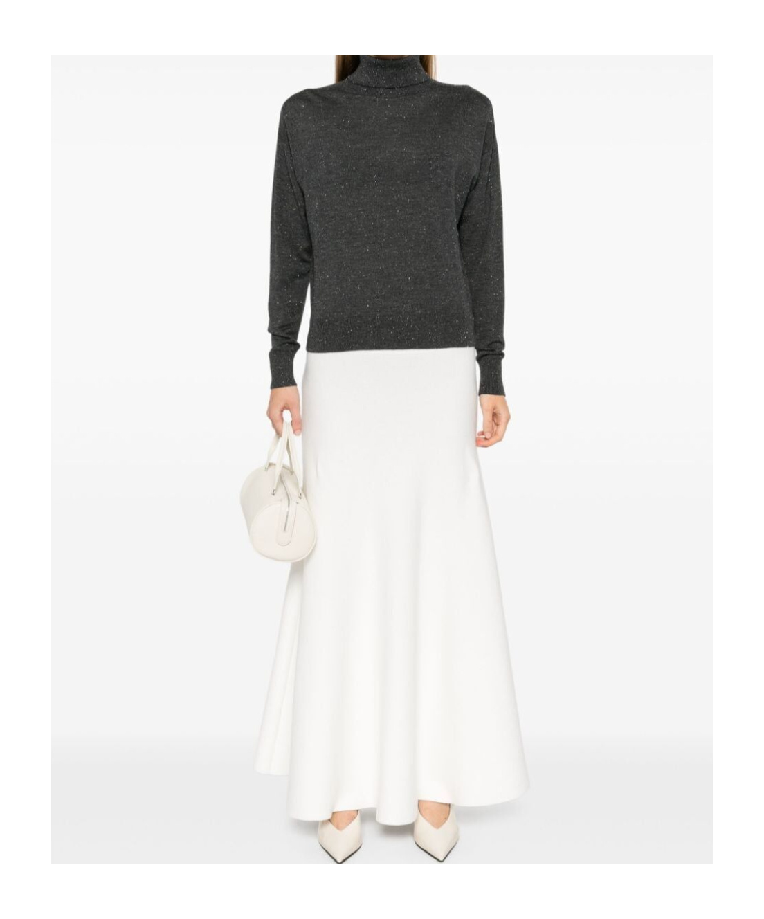 Shop Peserico Lurex-detail Roll-neck Sweater In Black