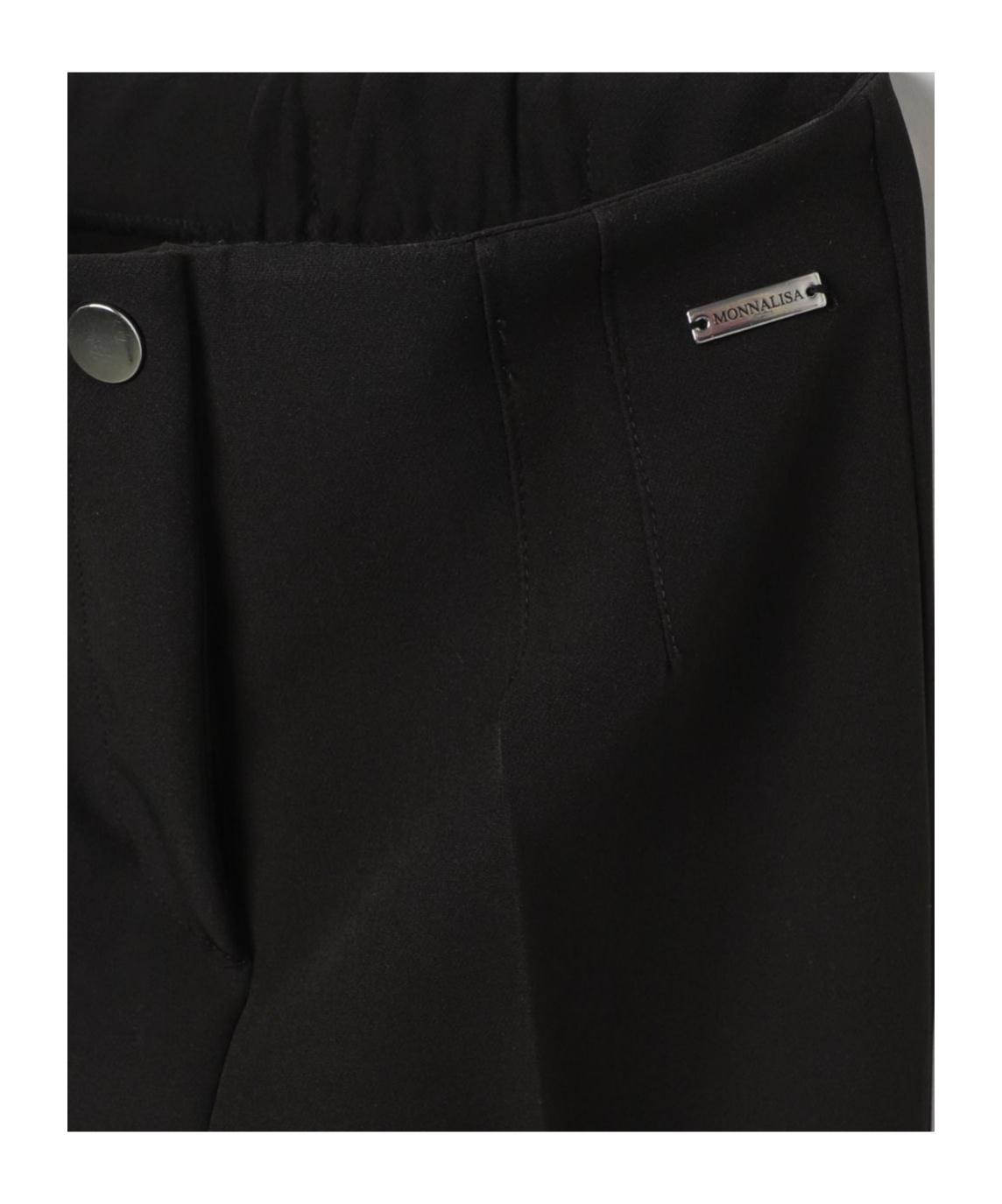 Monnalisa High-waist Smart Trousers In Black