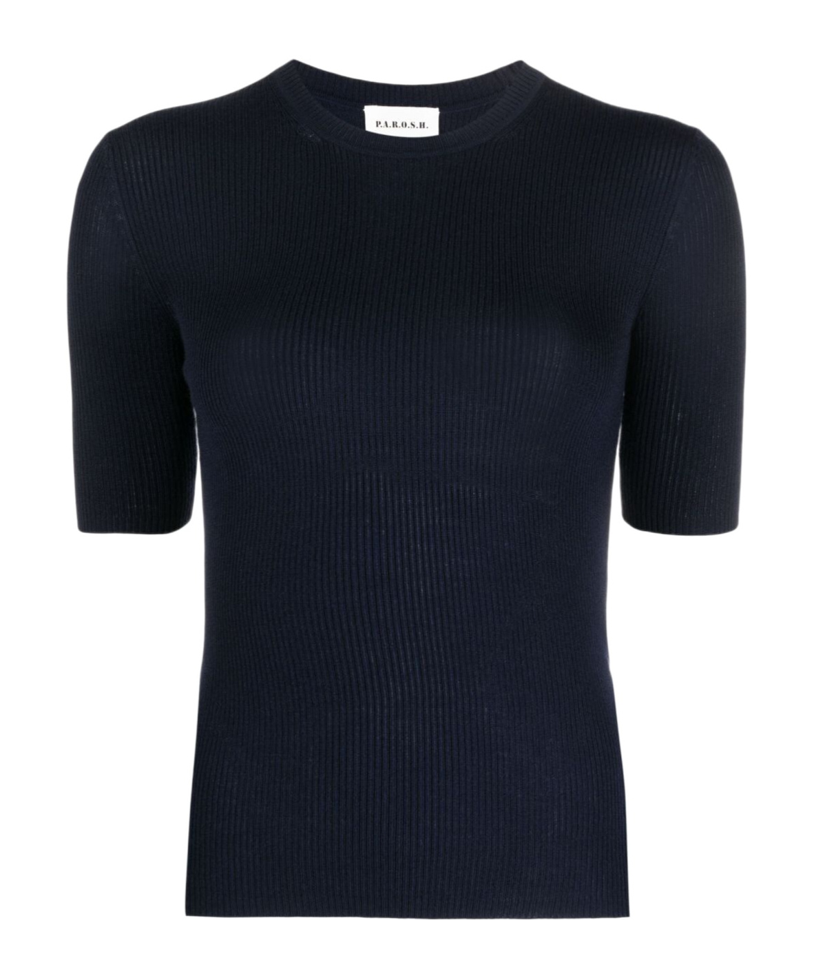 P.a.r.o.s.h Short-sleeved Rib Sweater In Black