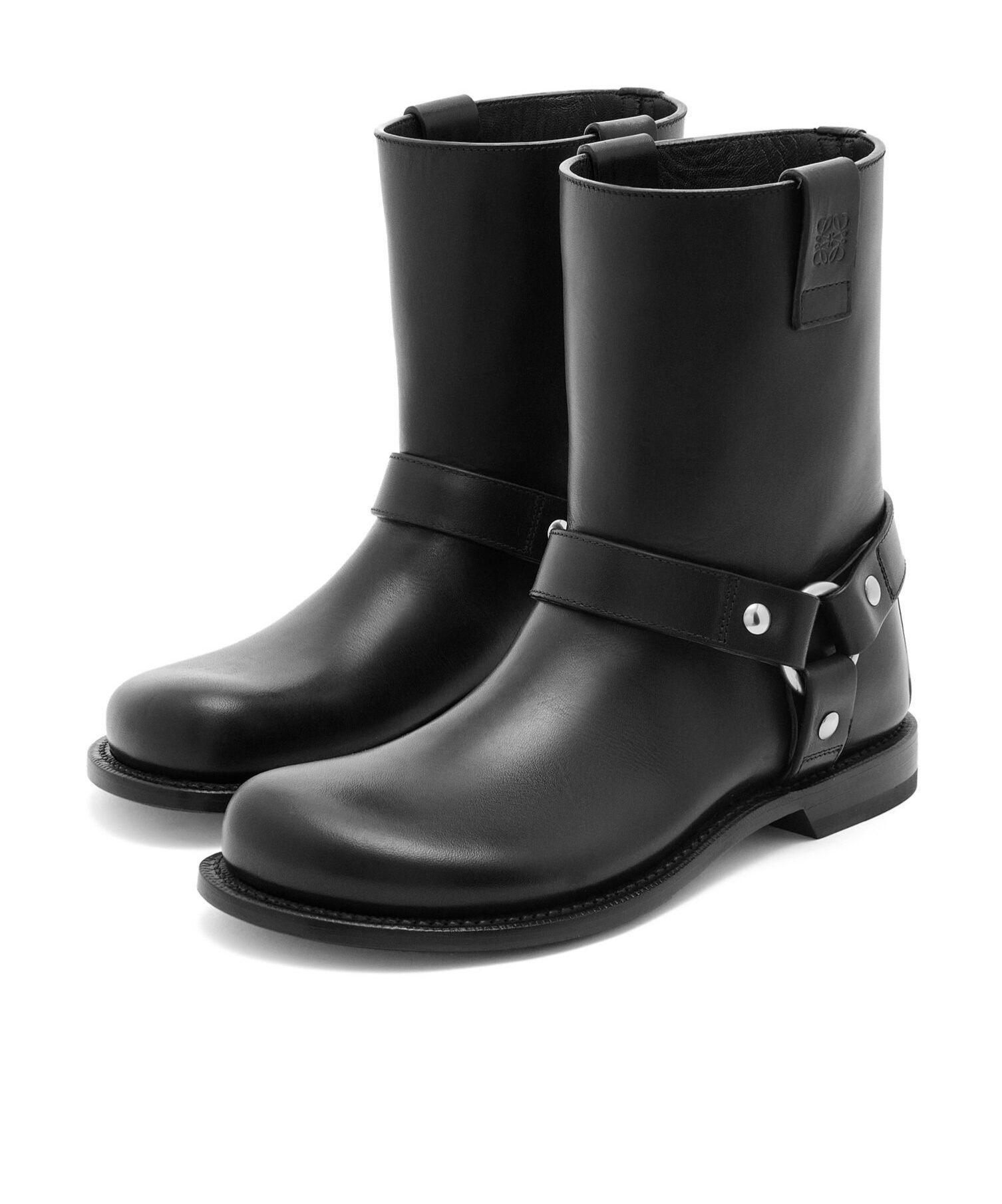 Loewe Man Ankle Boots Black Size 9 Leather In Black